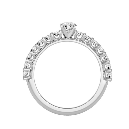 Solitaire ring with accent stones 1.04 ct