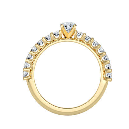 Solitaire ring with accent stones 1.04 ct