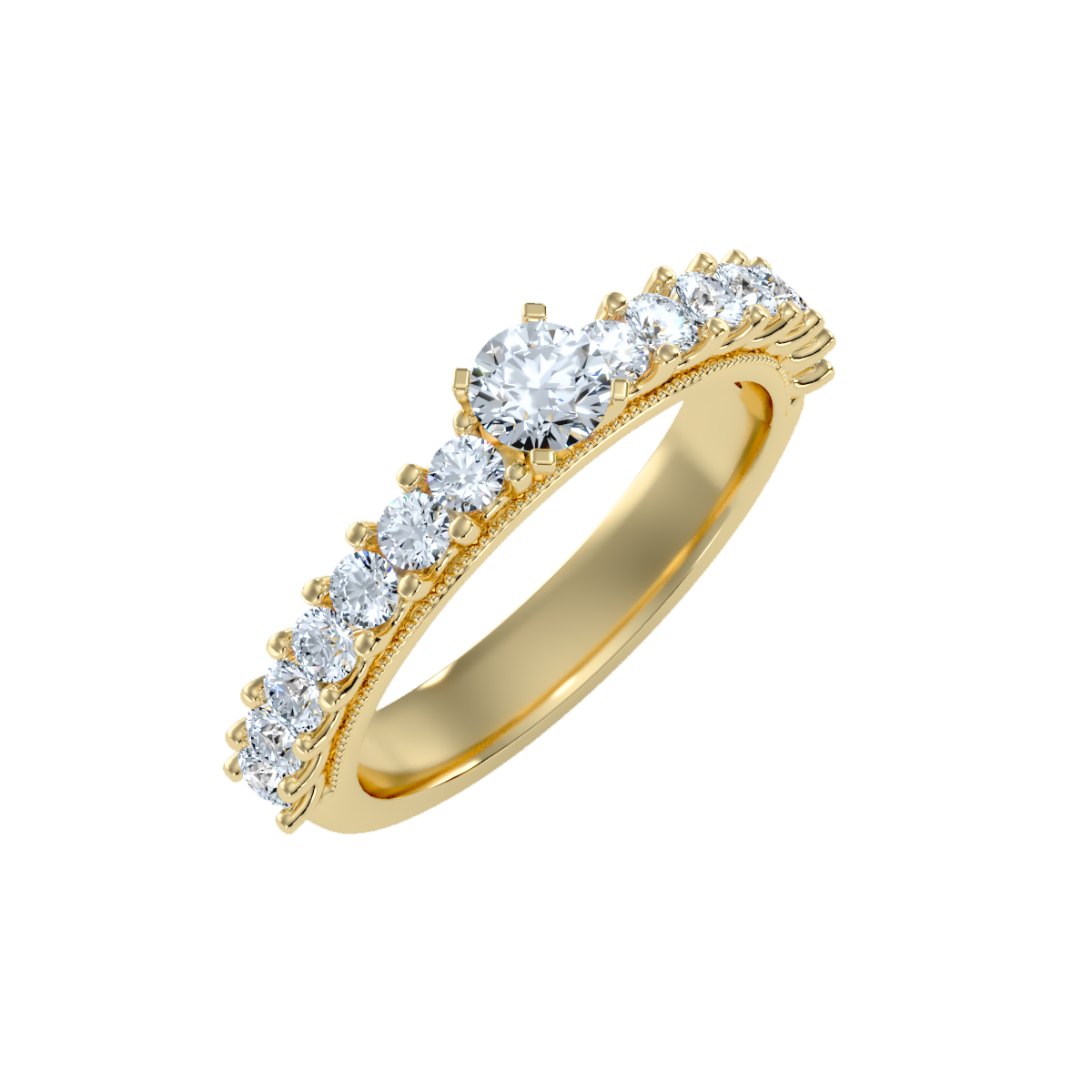 Solitaire ring with accent stones 1.04 ct