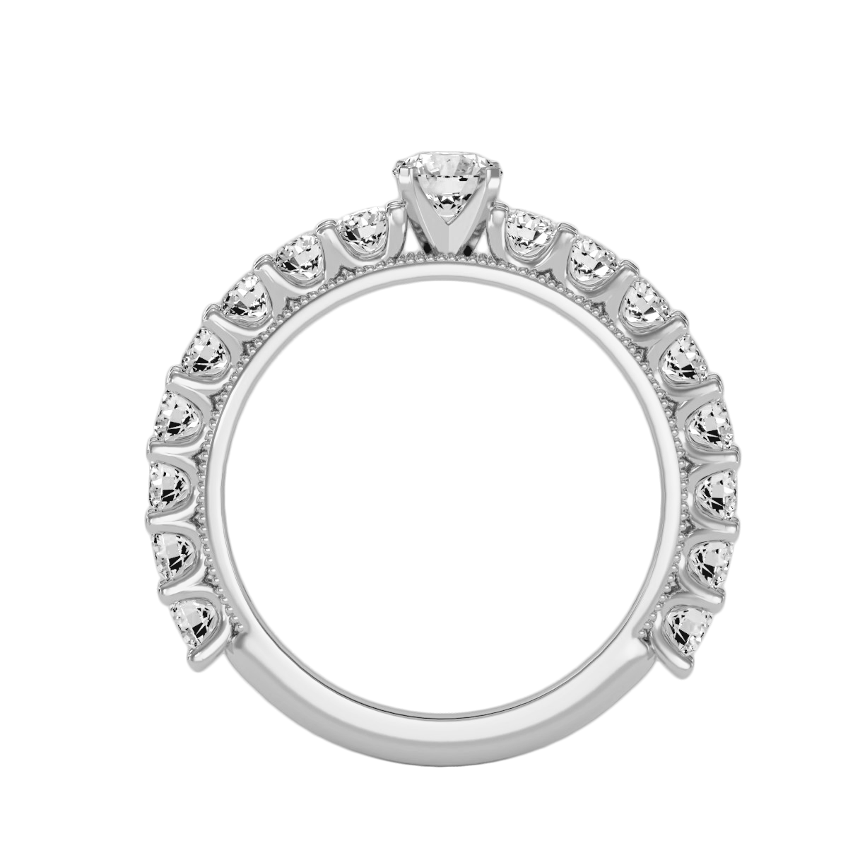 Solitaire ring with accent stones 2.53 ct