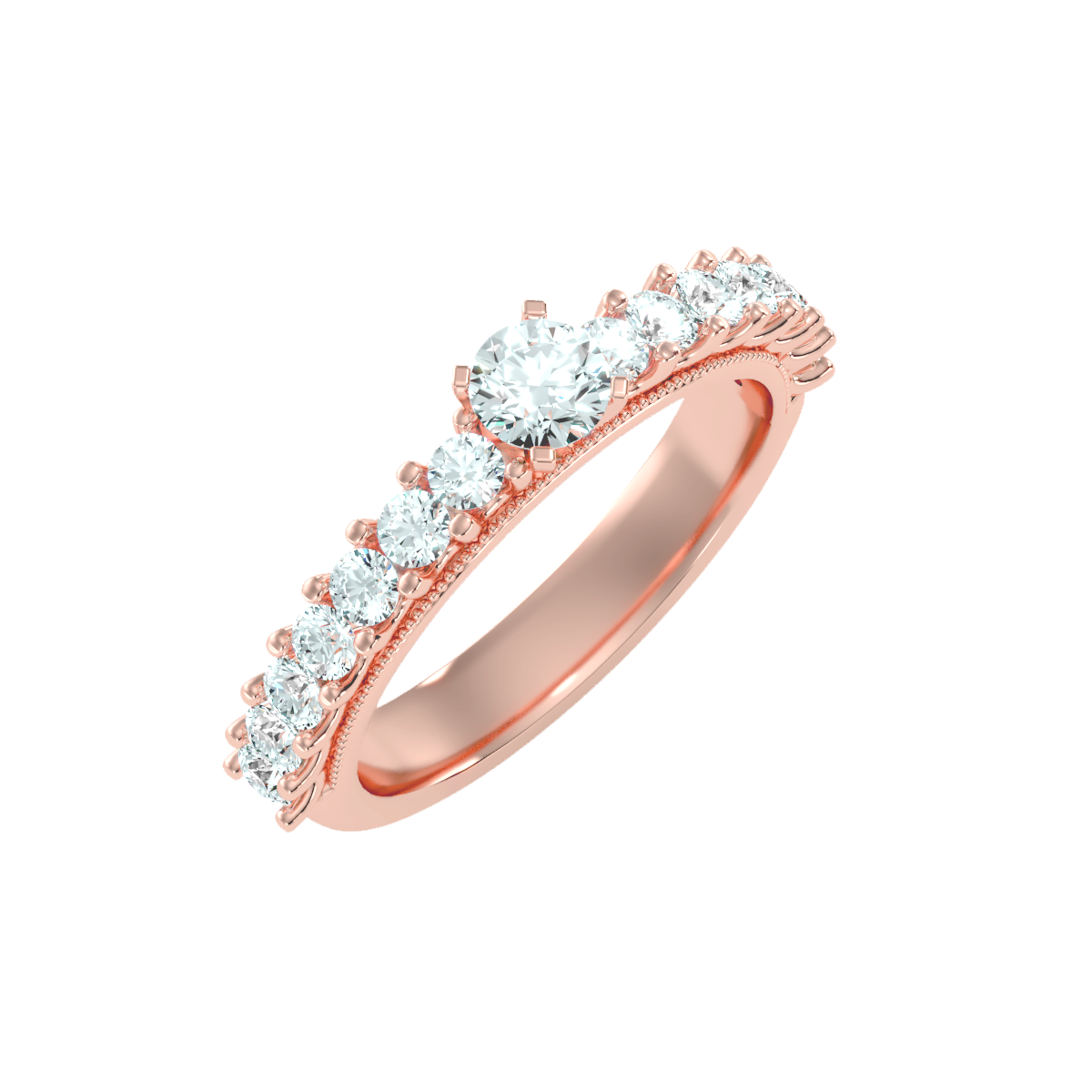 Solitaire ring with accent stones 1.04 ct