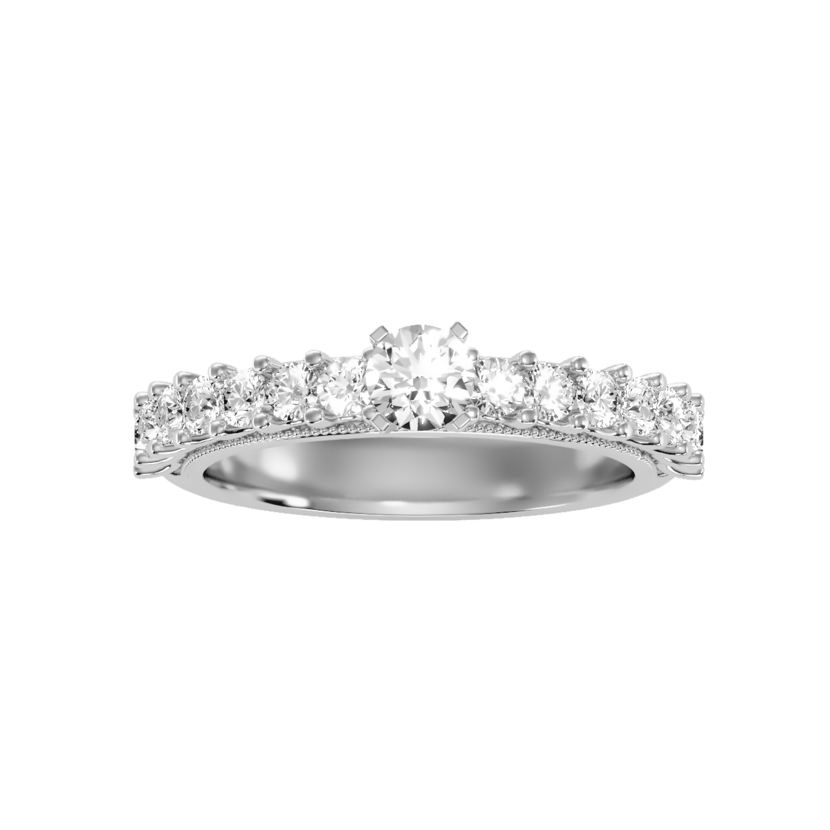 Solitaire ring with accent stones 1.04 ct