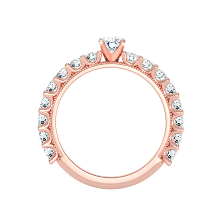 Solitaire ring with accent stones 1.50 ct