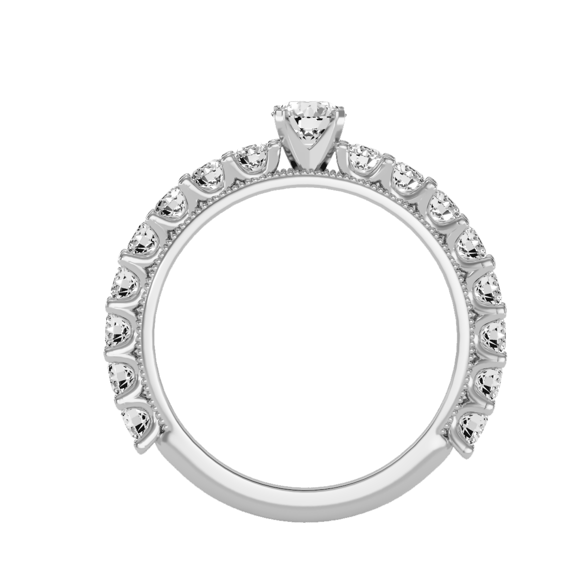 Solitaire ring with accent stones 1.50 ct