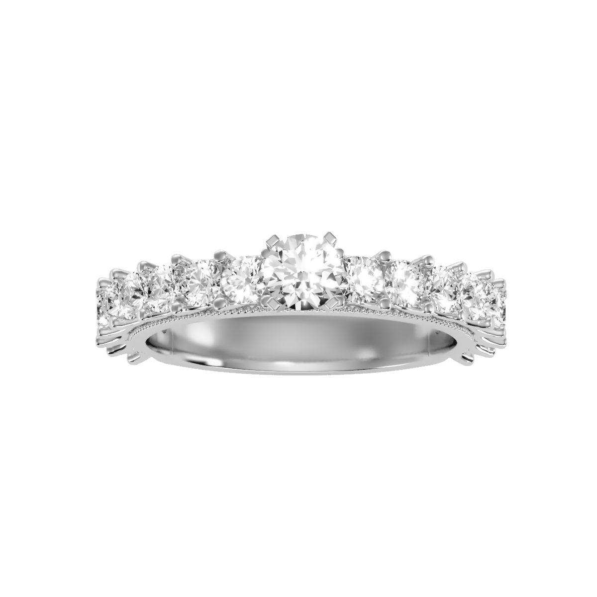 Solitaire ring with accent stones 1.50 ct