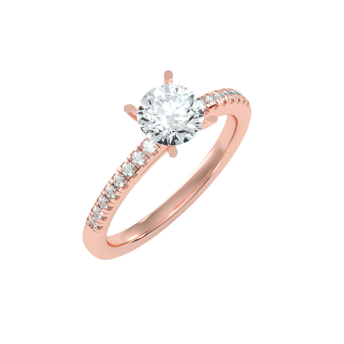 Solitaire ring with accent stones 1.24 ct