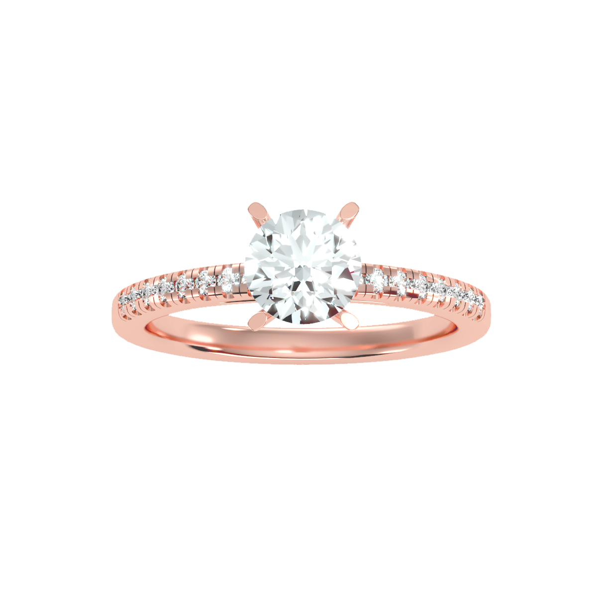 Solitaire ring with accent stones 1.24 ct