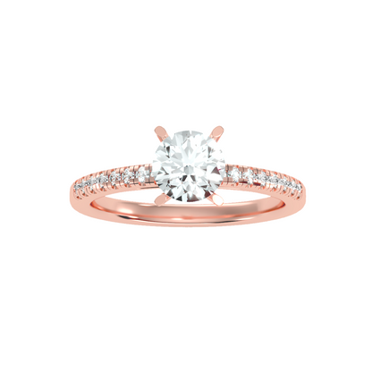 Solitaire ring with accent stones 1.24 ct