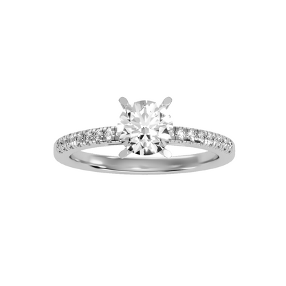 Solitaire ring with accent stones 1.24 ct