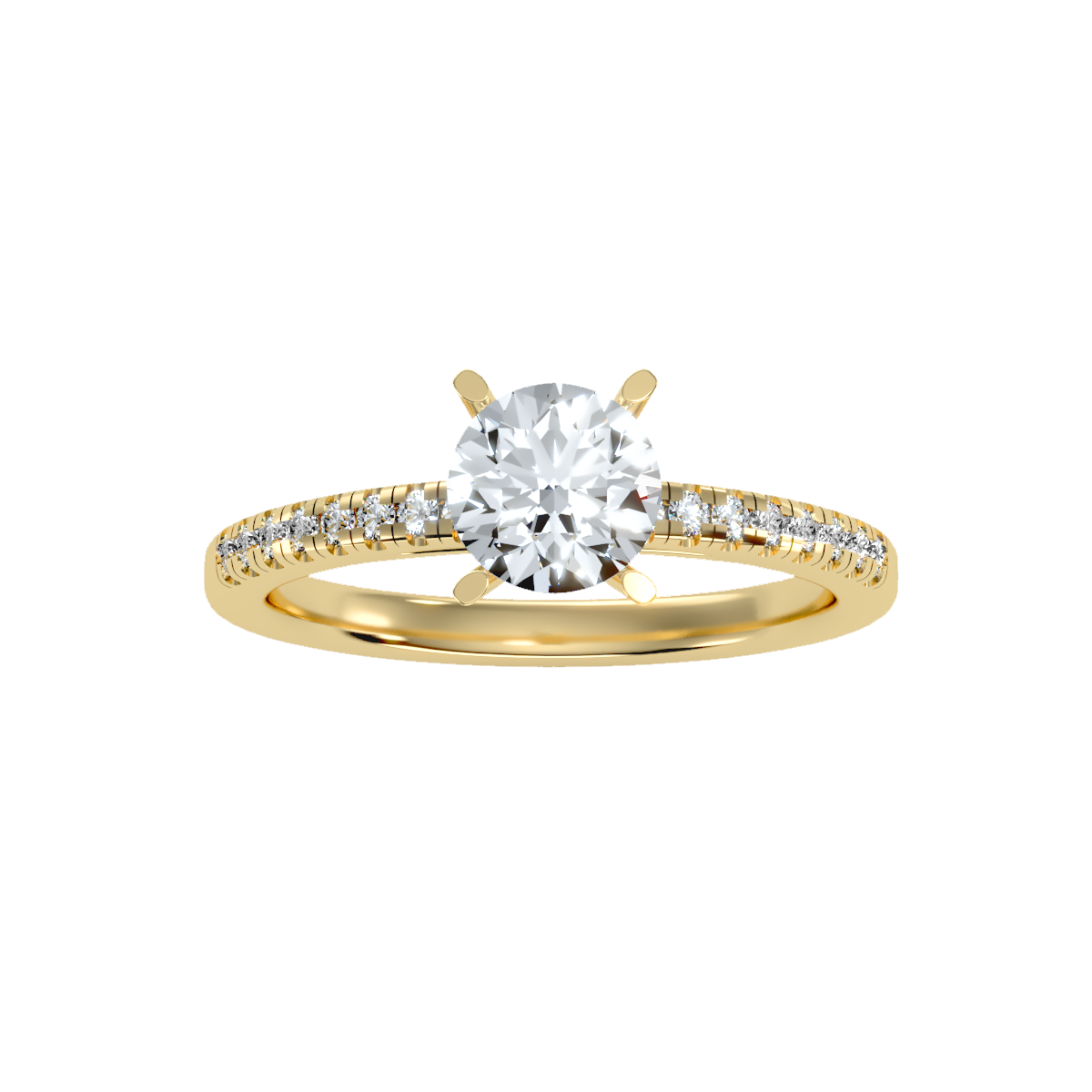 Solitaire ring with accent stones 1.24 ct
