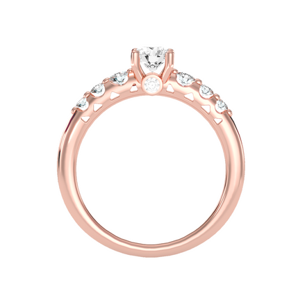 Solitaire ring with accent stones .75 ct