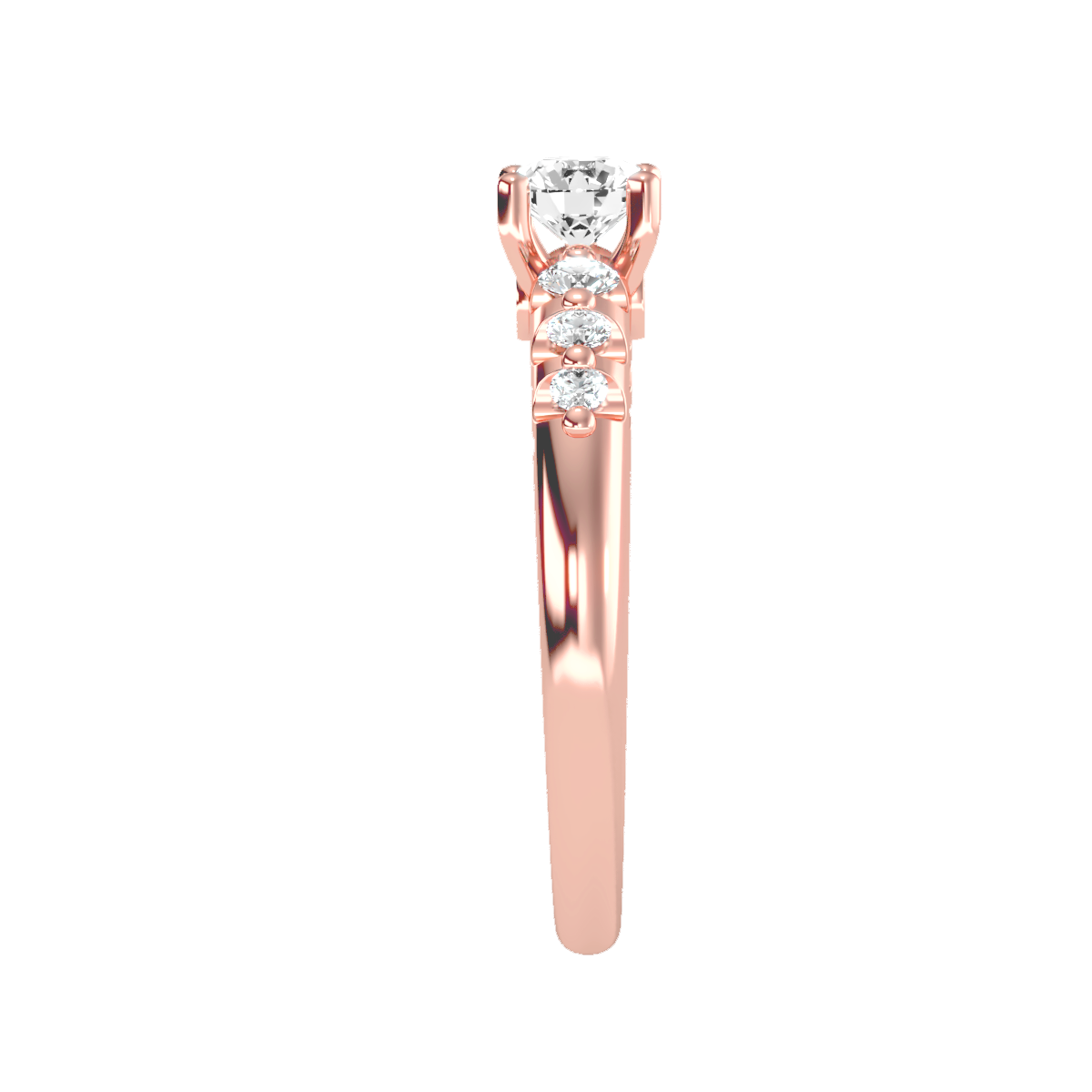 Solitaire ring with accent stones .75 ct