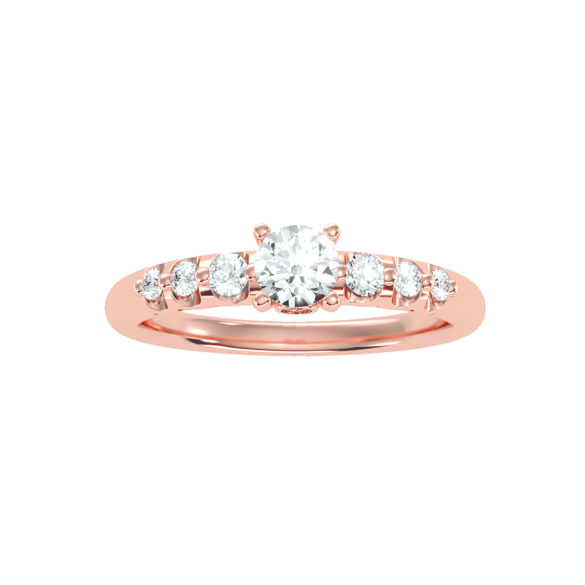 Solitaire ring with accent stones .75 ct