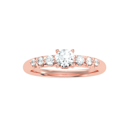 Solitaire ring with accent stones .75 ct