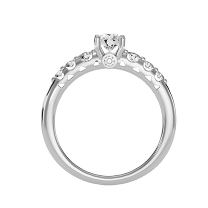 Solitaire ring with accent stones .75 ct