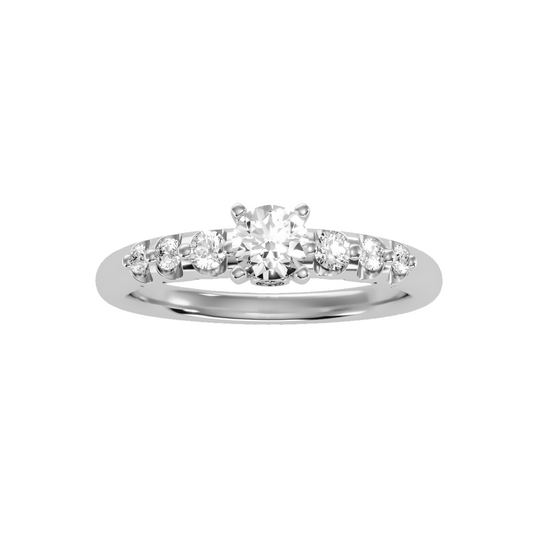 Solitaire ring with accent stones .75 ct