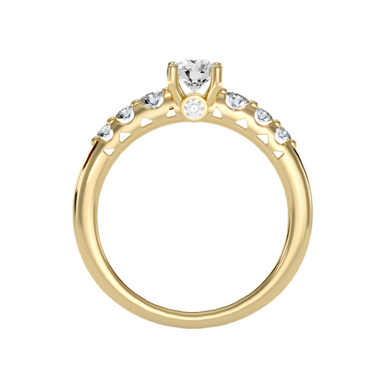 Solitaire ring with accent stones .75 ct