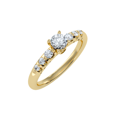 Solitaire ring with accent stones .75 ct