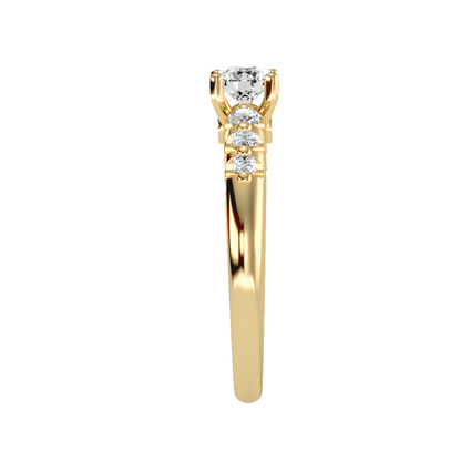 Solitaire ring with accent stones .75 ct