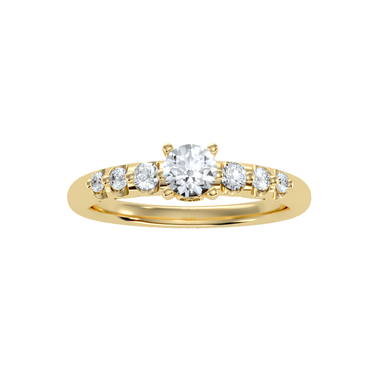 Solitaire ring with accent stones .75 ct