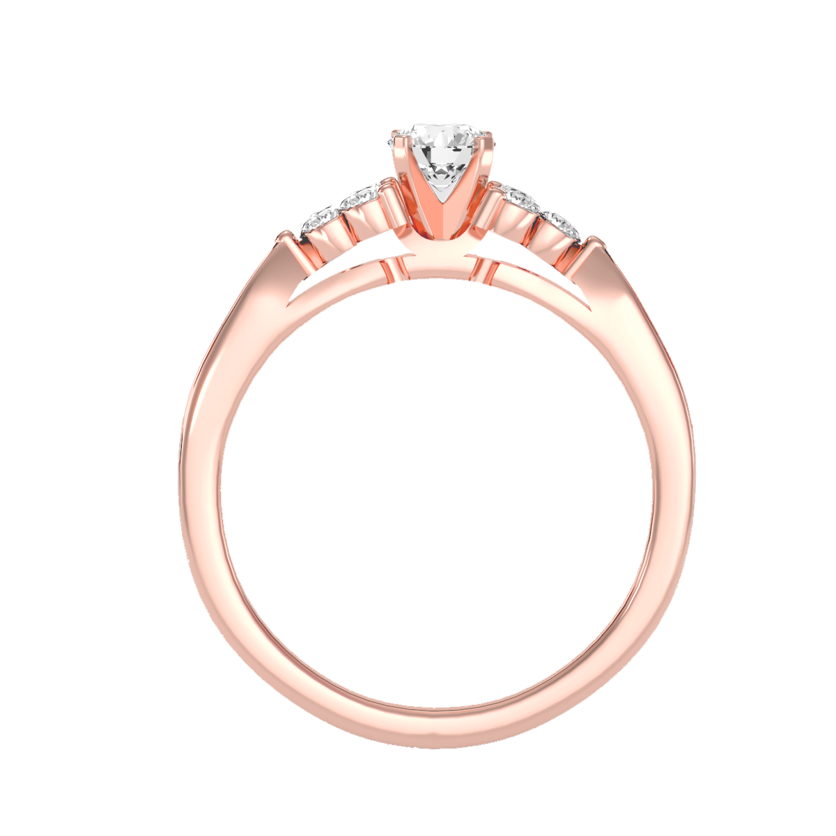 Solitaire ring with accent stones .69 ct