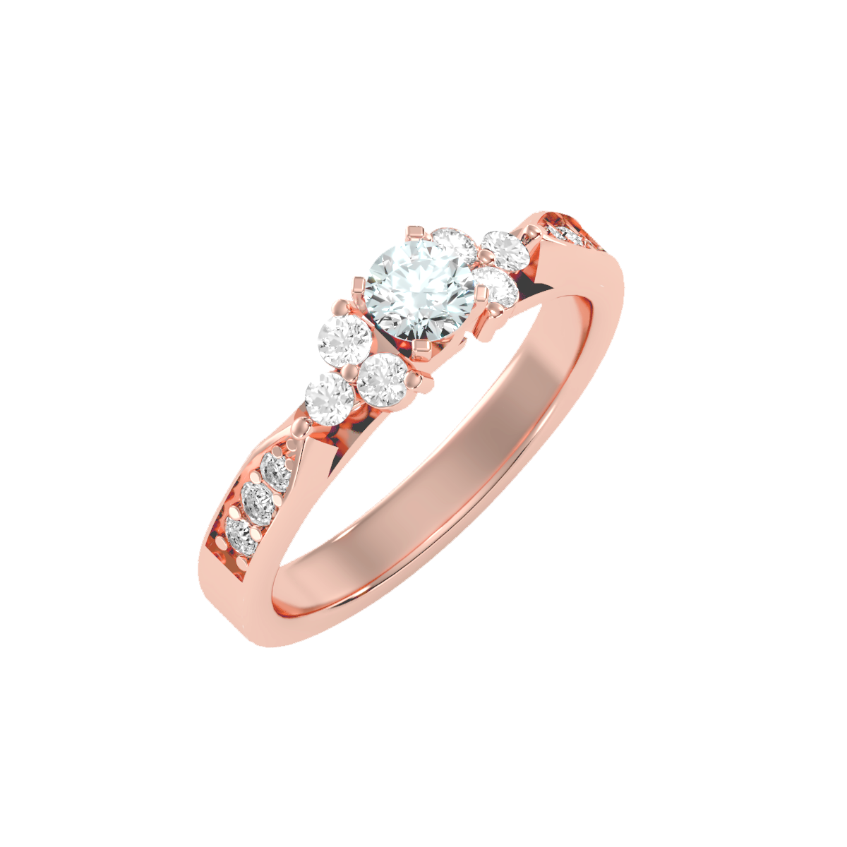 Solitaire ring with accent stones .69 ct