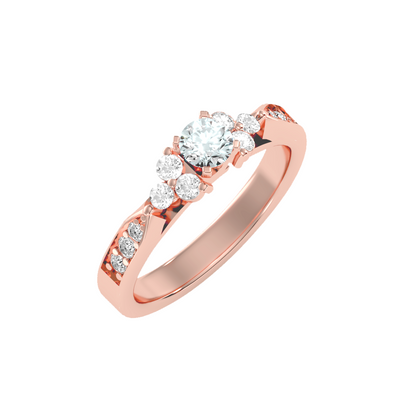 Solitaire ring with accent stones .69 ct