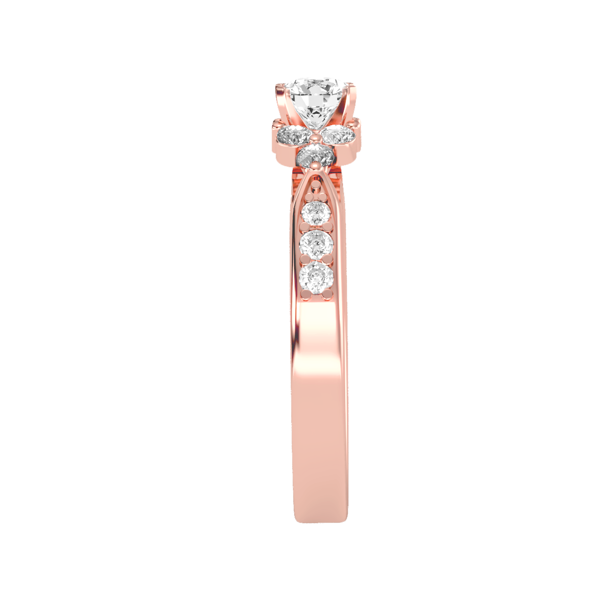 Solitaire ring with accent stones .69 ct