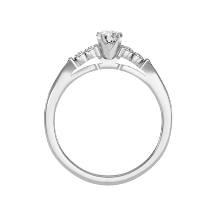 Solitaire ring with accent stones .69 ct