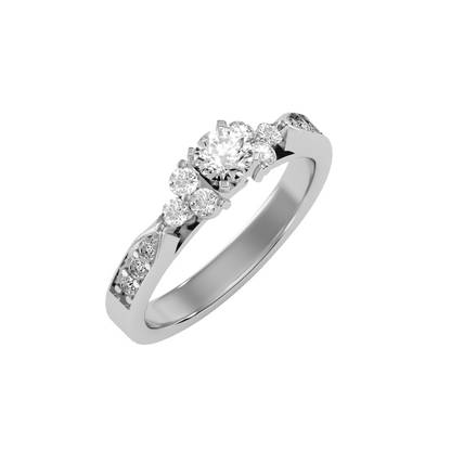 Solitaire ring with accent stones .69 ct