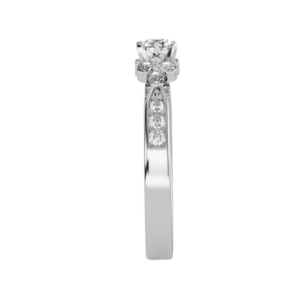 Solitaire ring with accent stones .69 ct