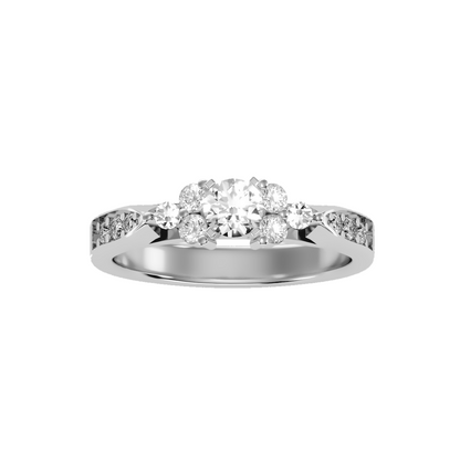 Solitaire ring with accent stones .69 ct