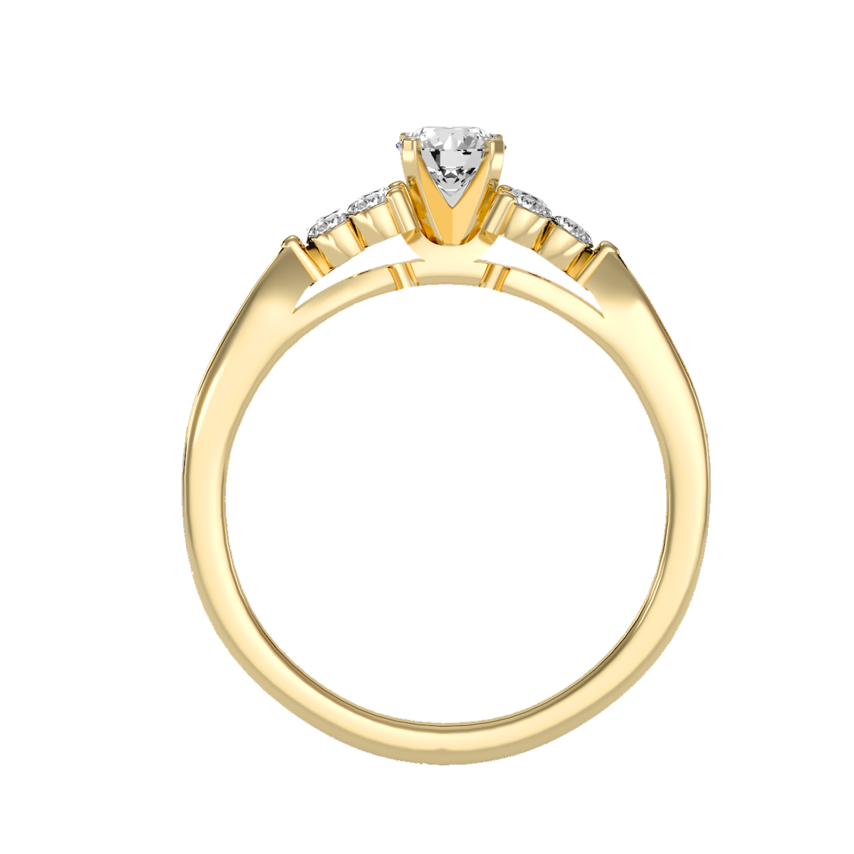 Solitaire ring with accent stones .69 ct