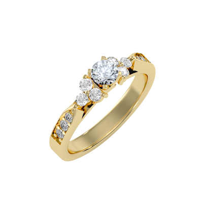 Solitaire ring with accent stones .69 ct