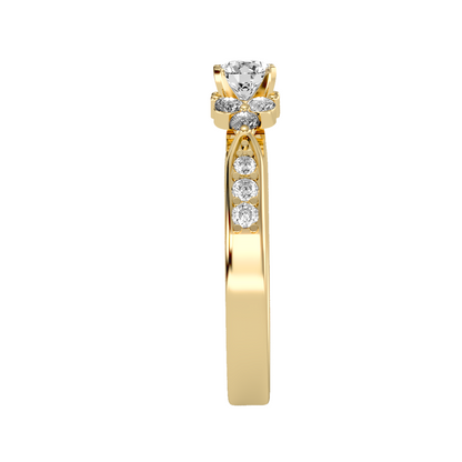 Solitaire ring with accent stones .69 ct