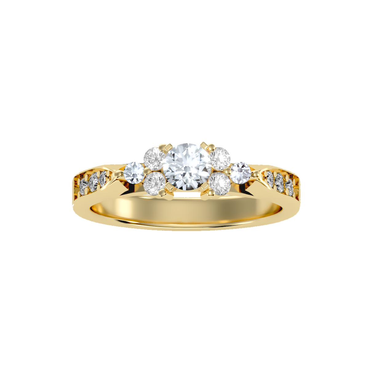 Solitaire ring with accent stones .69 ct