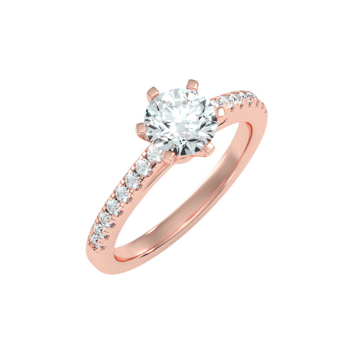 Solitaire ring with accent stones 1.42 ct