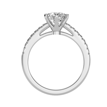 Solitaire ring with accent stones 1.42 ct