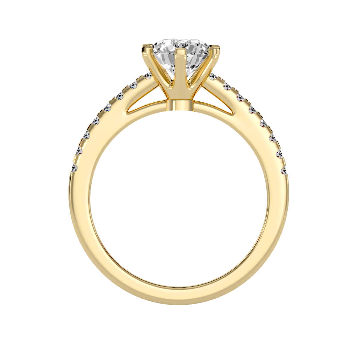 Solitaire ring with accent stones 1.42 ct