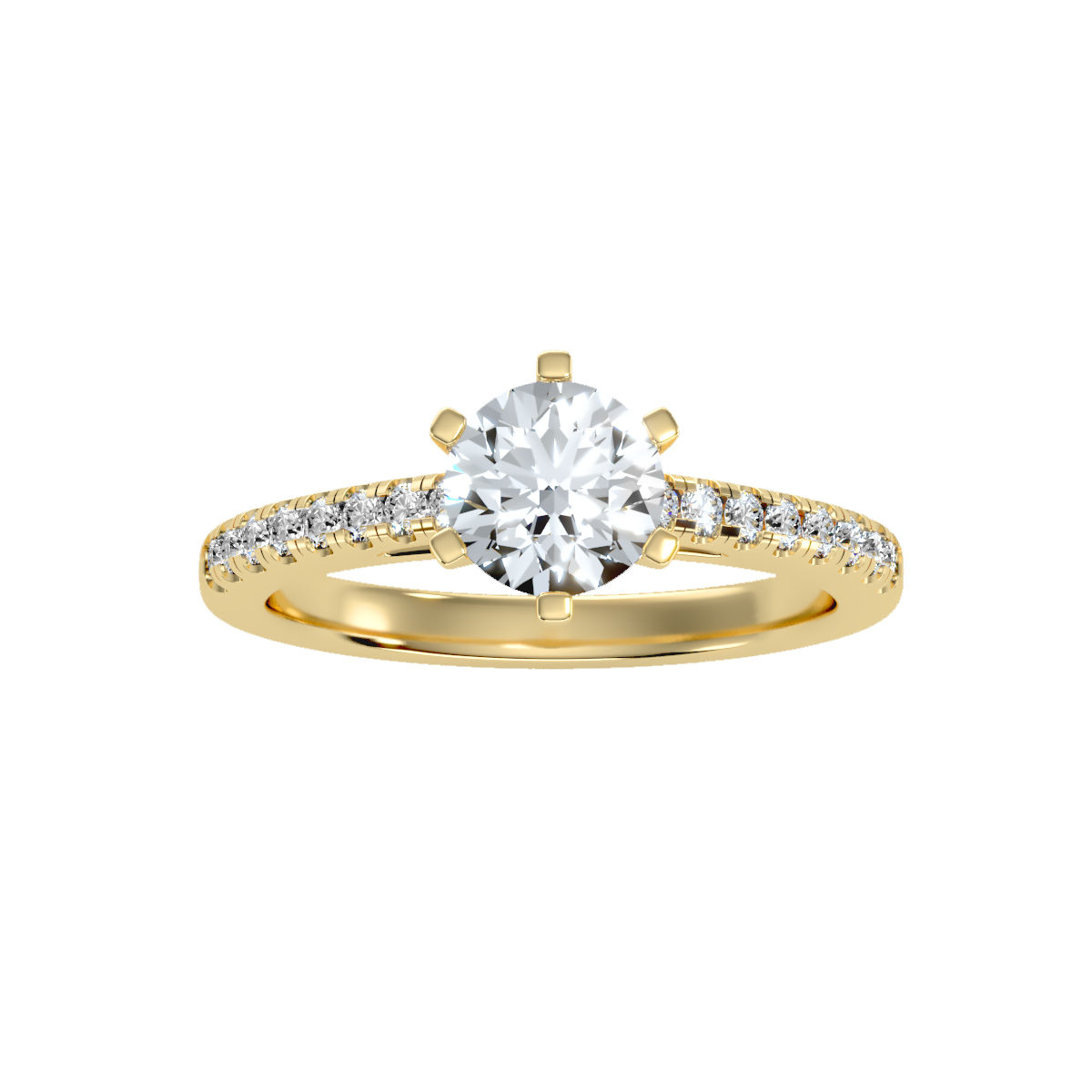 Solitaire ring with accent stones 1.42 ct