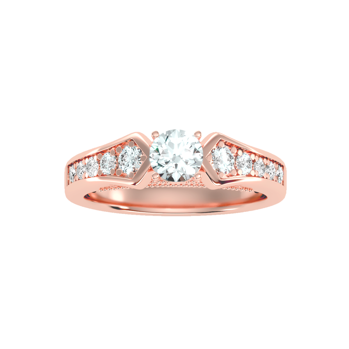 Solitaire ring with accent stones .92 ct
