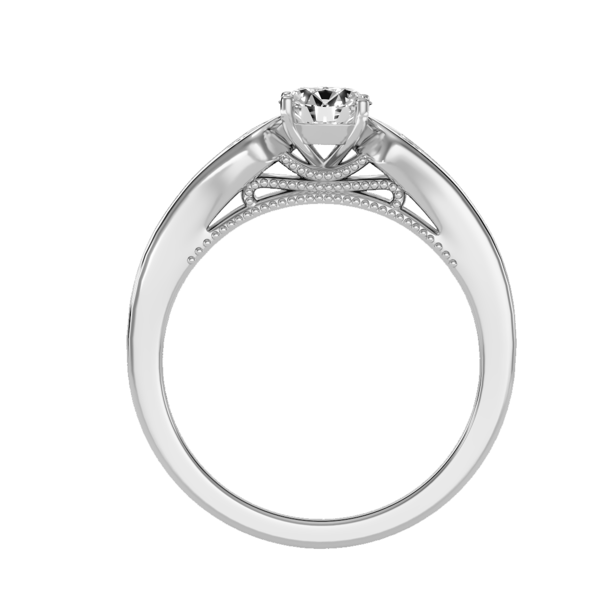 Solitaire ring with accent stones .92 ct