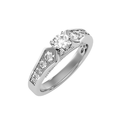 Solitaire ring with accent stones .92 ct