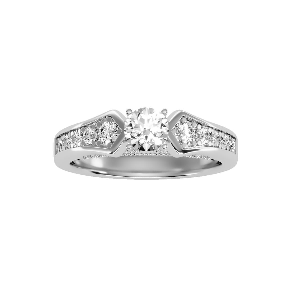 Solitaire ring with accent stones .92 ct