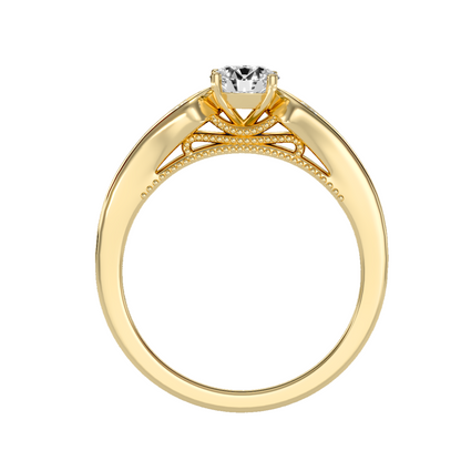 Solitaire ring with accent stones .92 ct