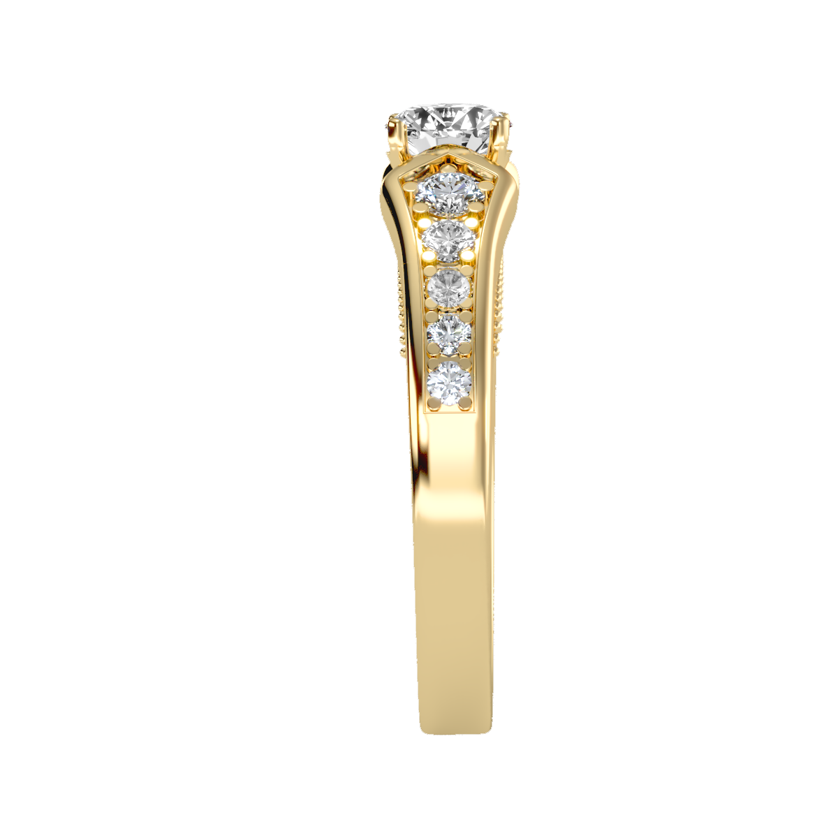 Solitaire ring with accent stones .92 ct