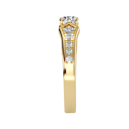 Solitaire ring with accent stones .92 ct