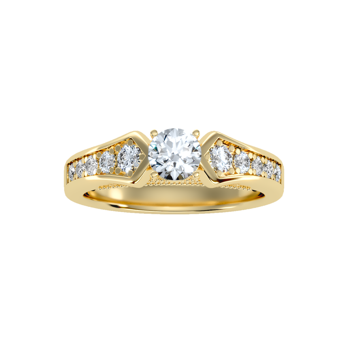 Solitaire ring with accent stones .92 ct