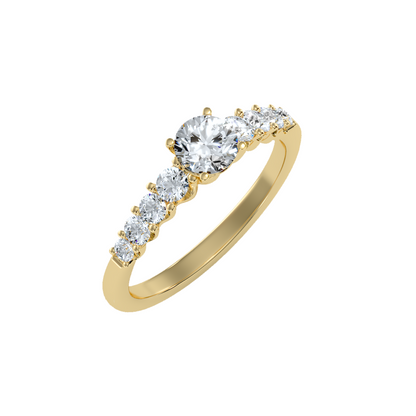 Solitaire ring with accent stones 1.01 ct