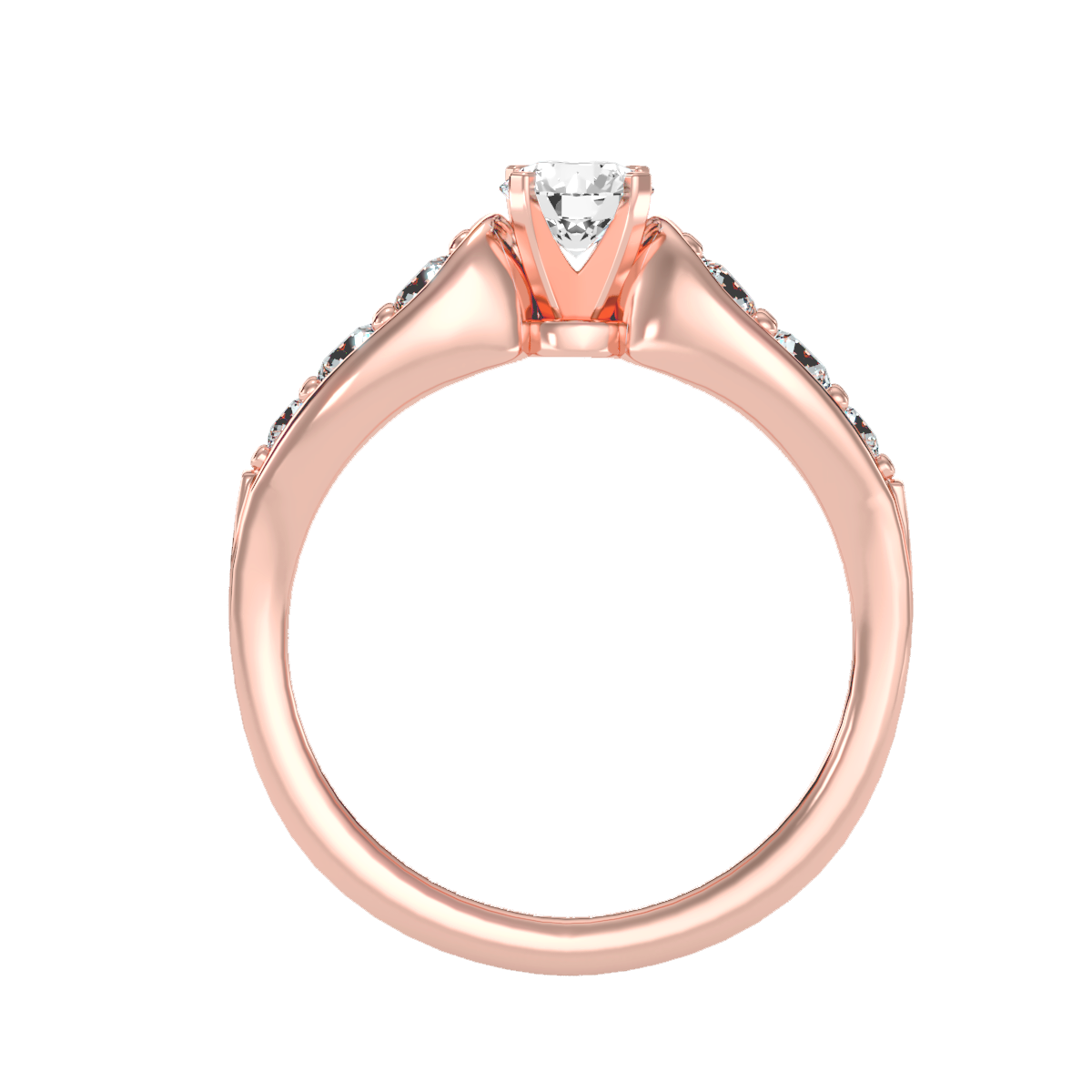 Solitaire ring with accent stones .90 ct